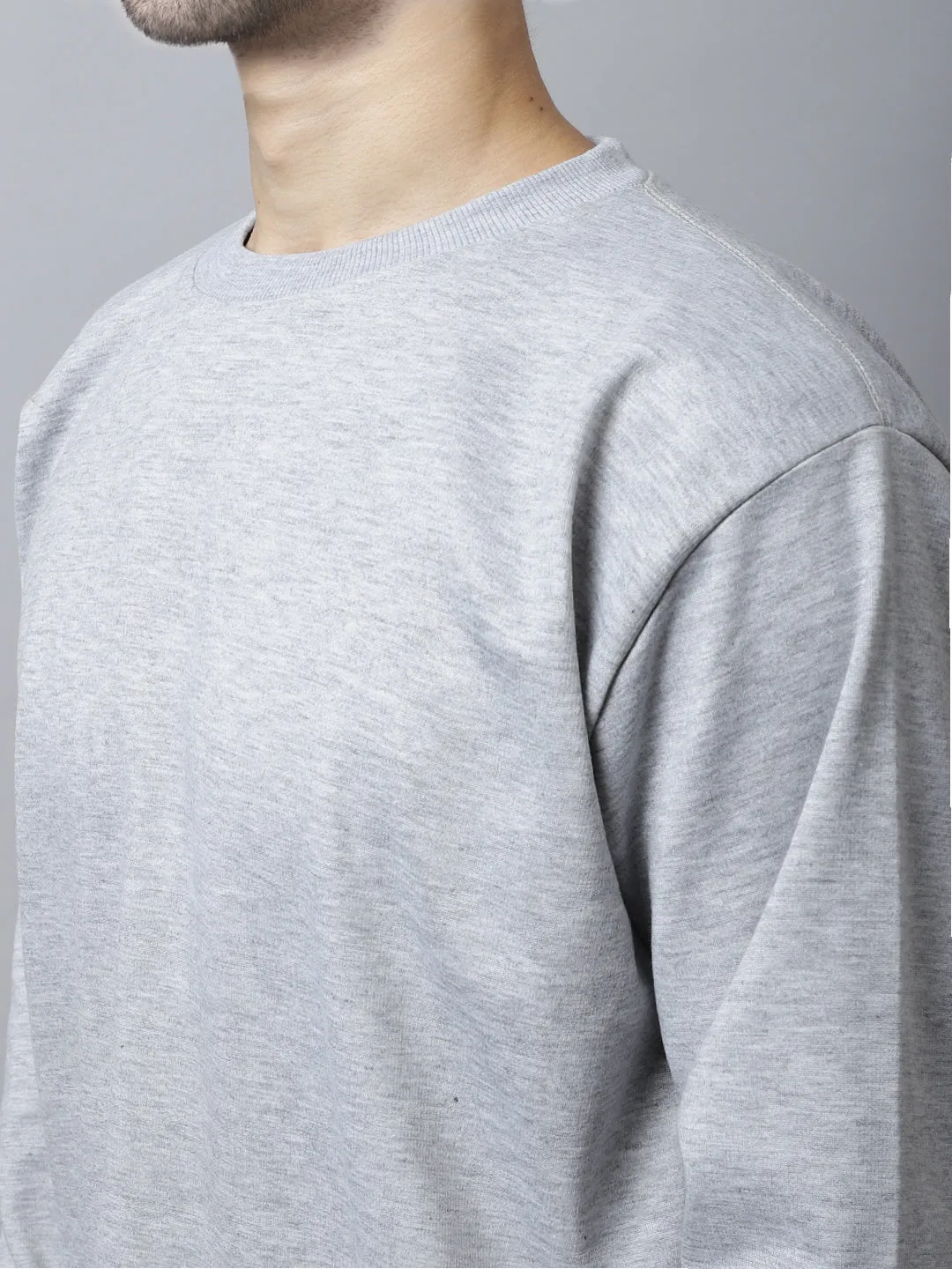 Vimal Jonney Fleece Round Neck Melange Sweatshirt for Men