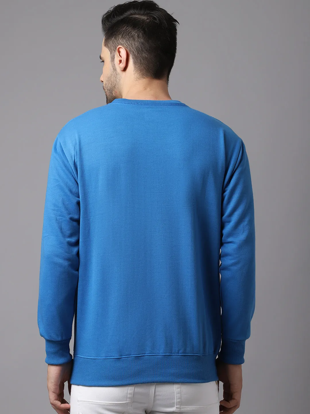 Vimal Jonney Fleece Round Neck Printed Sweatshirt for Men