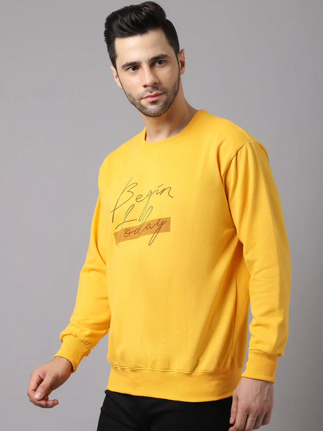 Vimal Jonney Fleece Round Neck Printed Sweatshirt for Men