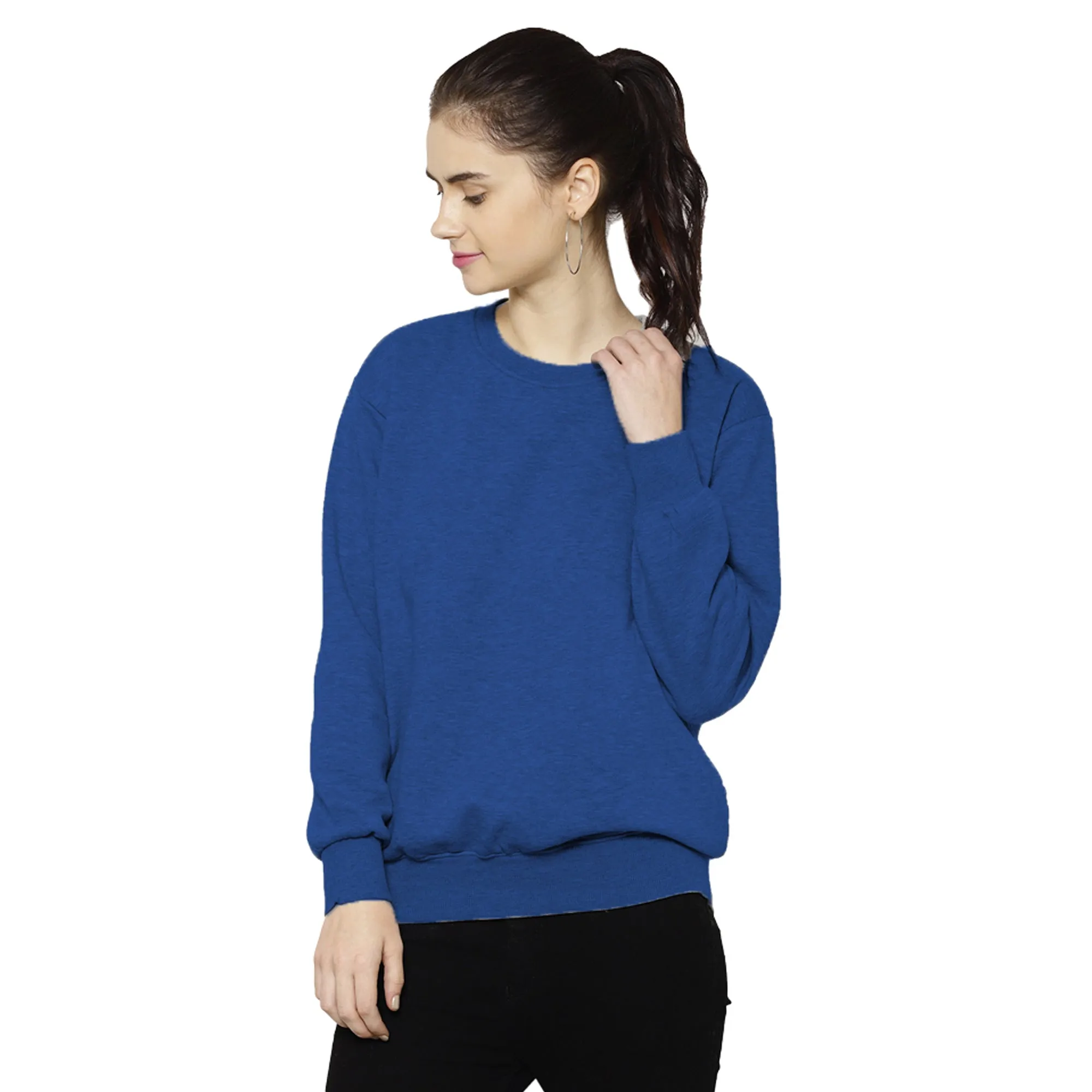 Vimal Jonney Fleece Round Neck Sweatshirt for Women