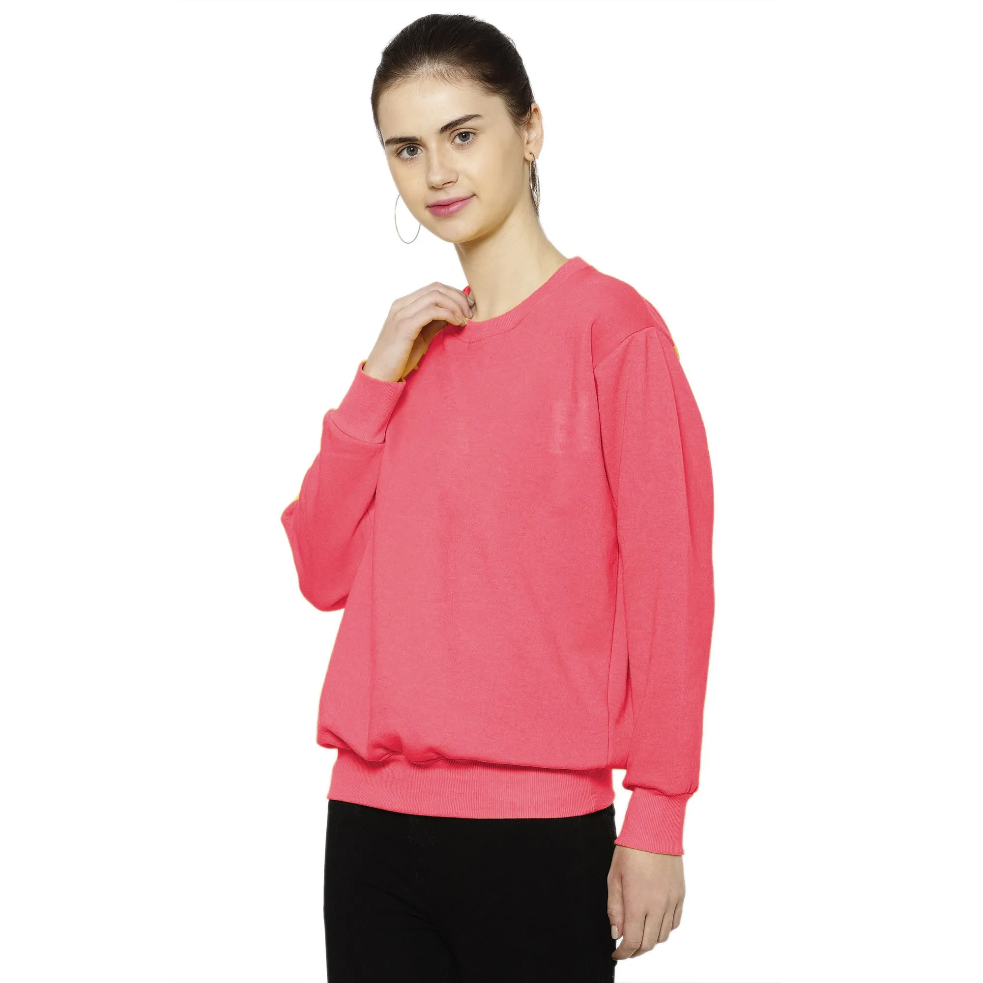 Vimal Jonney Fleece Round Neck Sweatshirt for Women