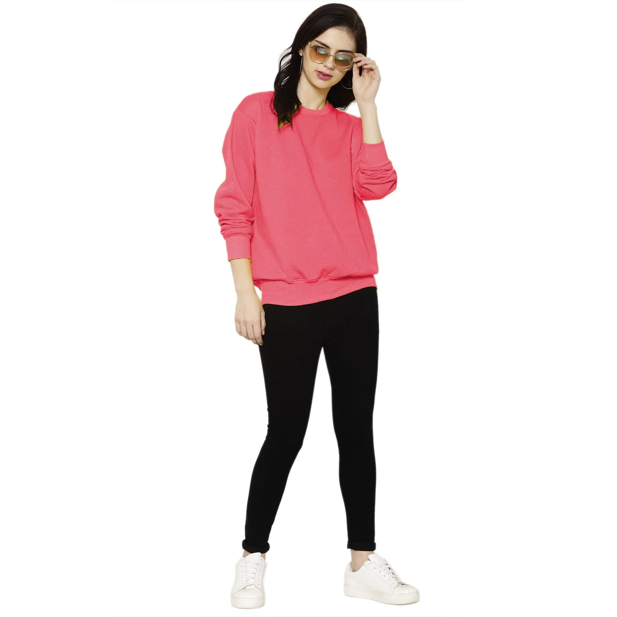 Vimal Jonney Fleece Round Neck Sweatshirt for Women