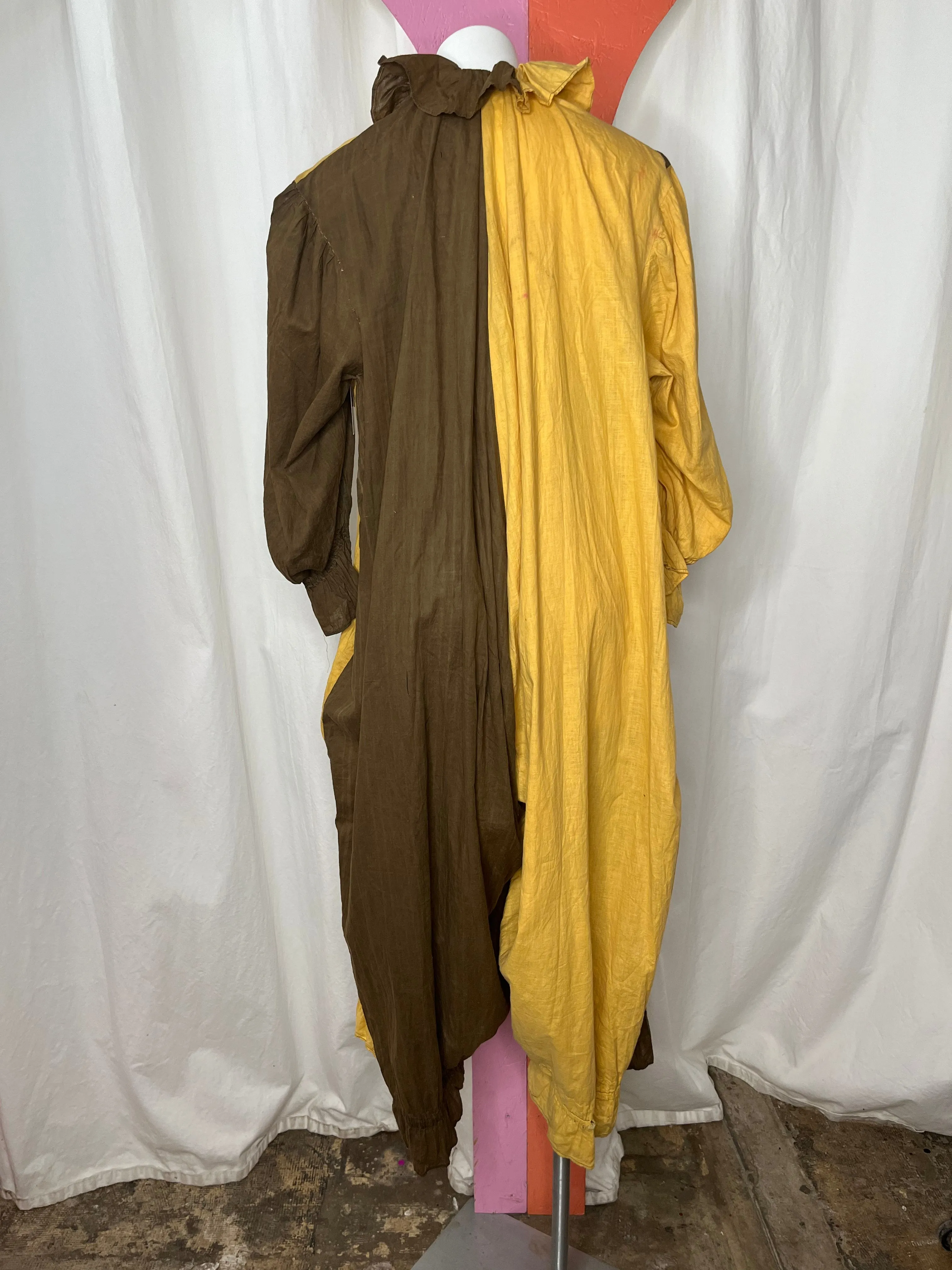 Vintage 1940s Clown Costume Jumpsuit Art Deco Halloween