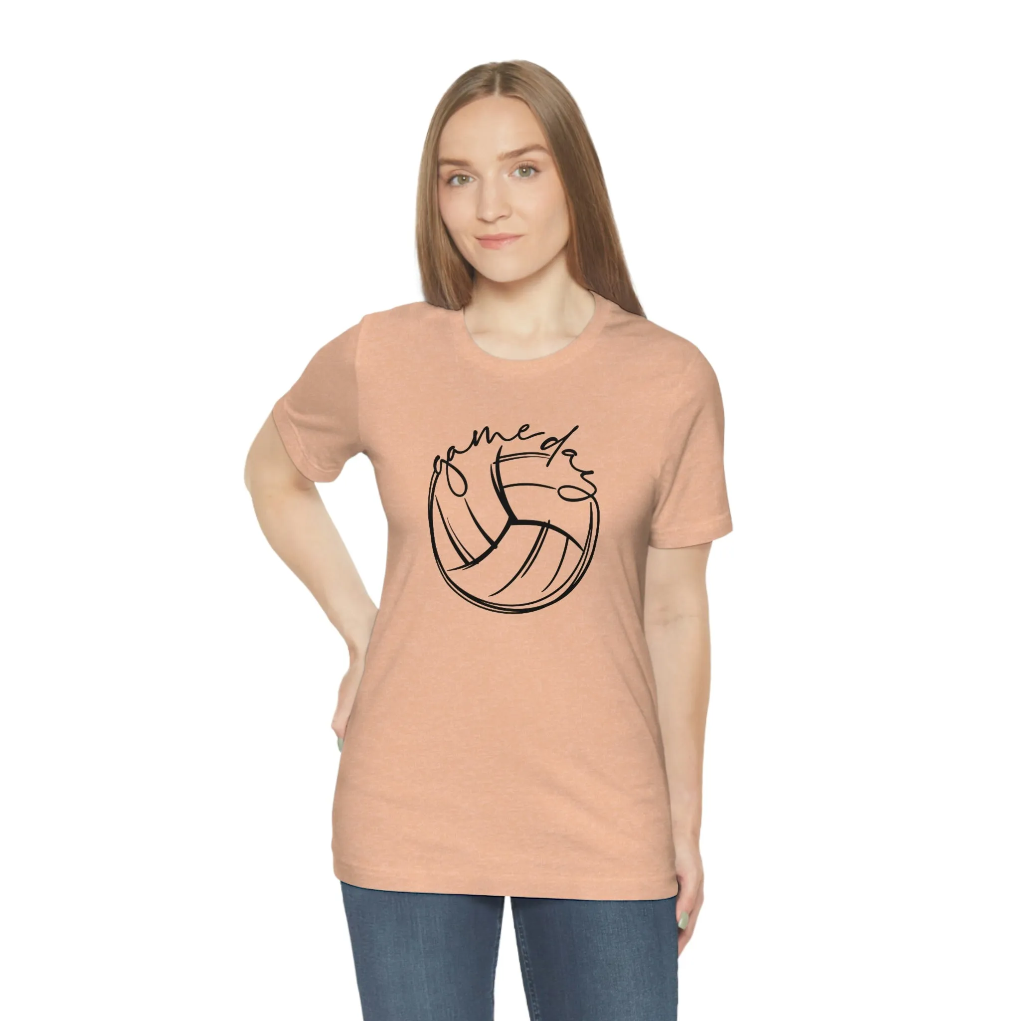 Volleyball Game Day Bella Canvas 3001 Unisex Jersey Short Sleeve Tee