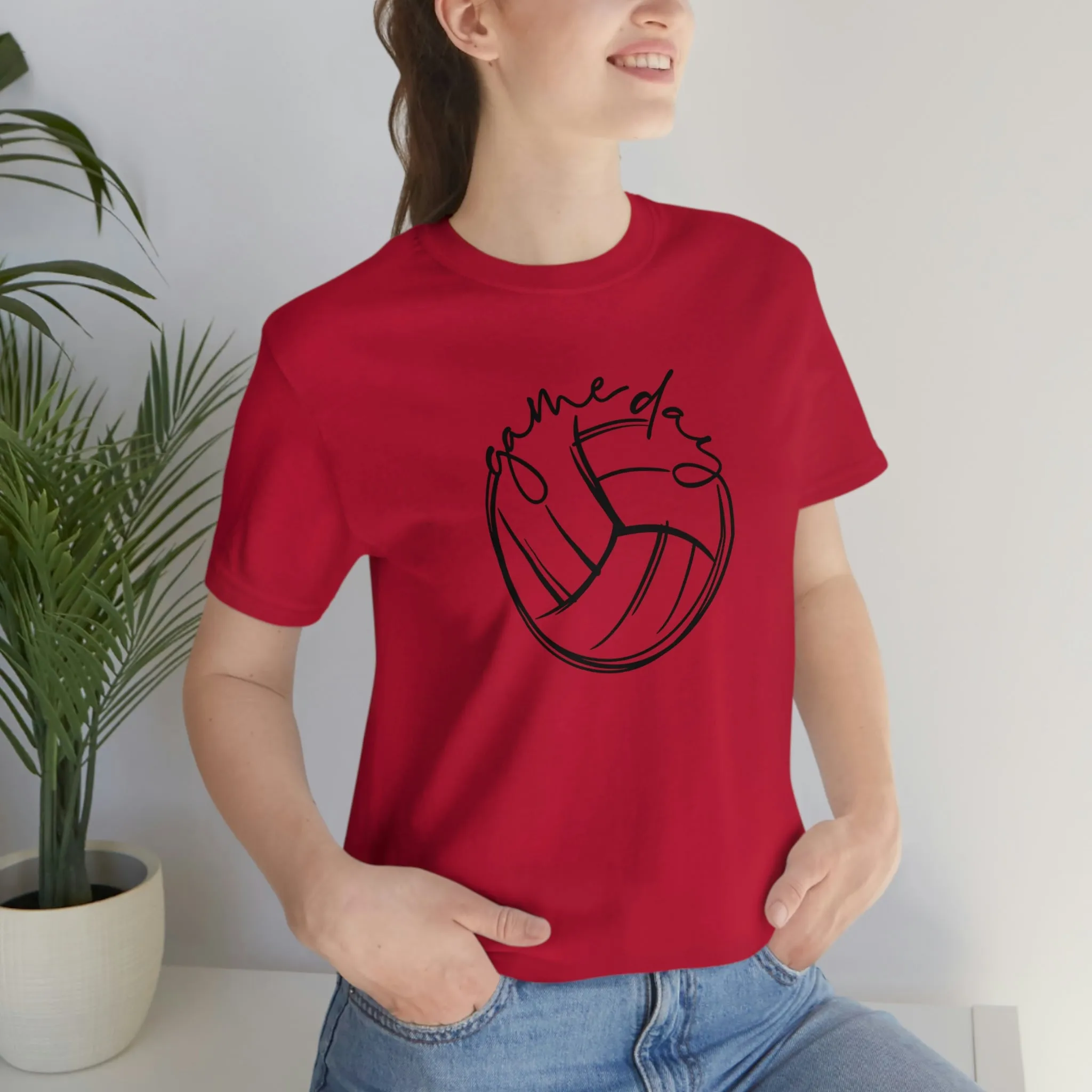 Volleyball Game Day Bella Canvas 3001 Unisex Jersey Short Sleeve Tee