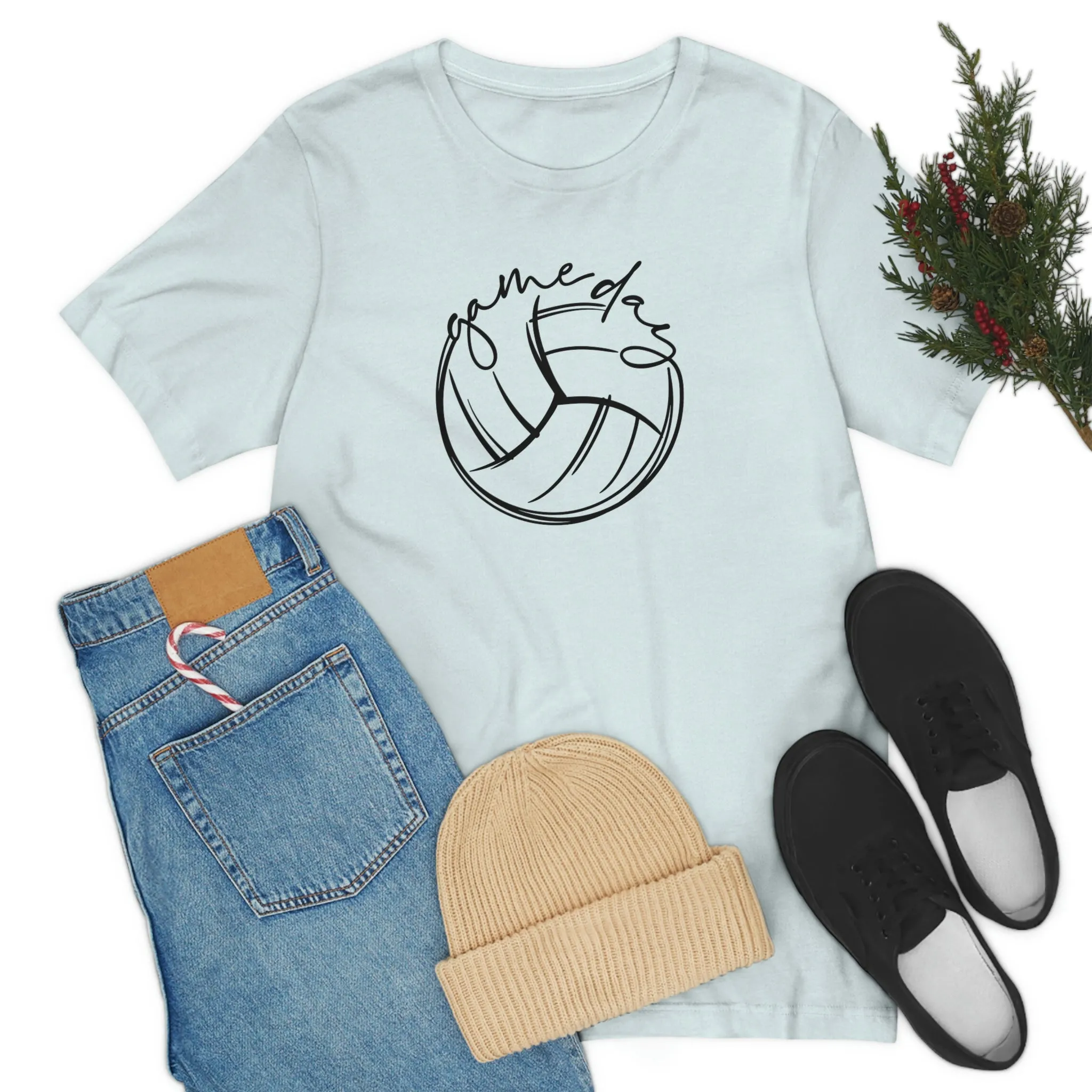 Volleyball Game Day Bella Canvas 3001 Unisex Jersey Short Sleeve Tee