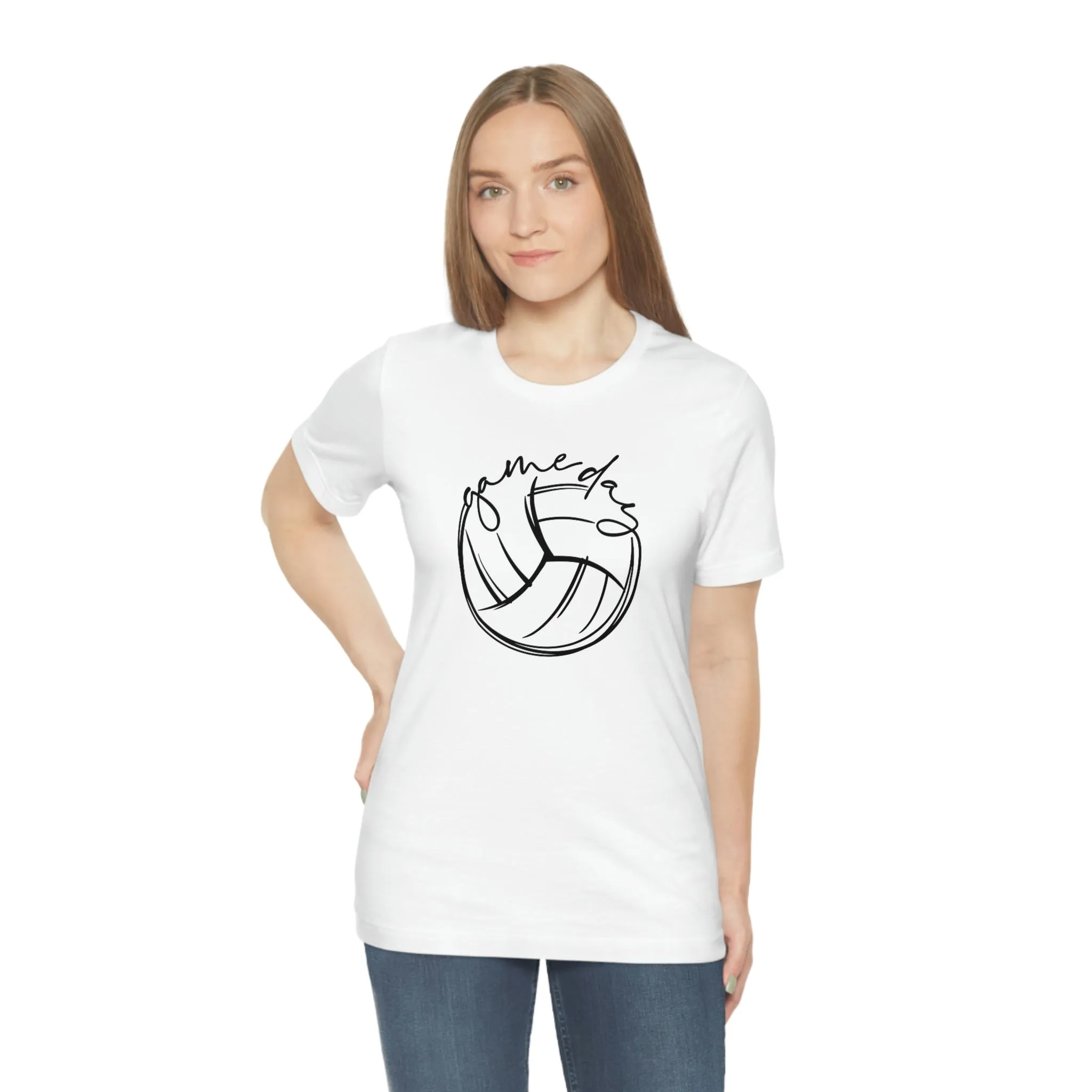 Volleyball Game Day Bella Canvas 3001 Unisex Jersey Short Sleeve Tee