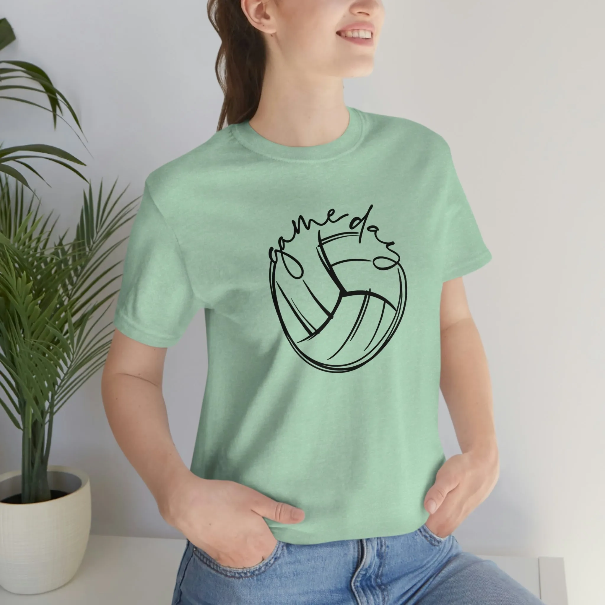 Volleyball Game Day Bella Canvas 3001 Unisex Jersey Short Sleeve Tee