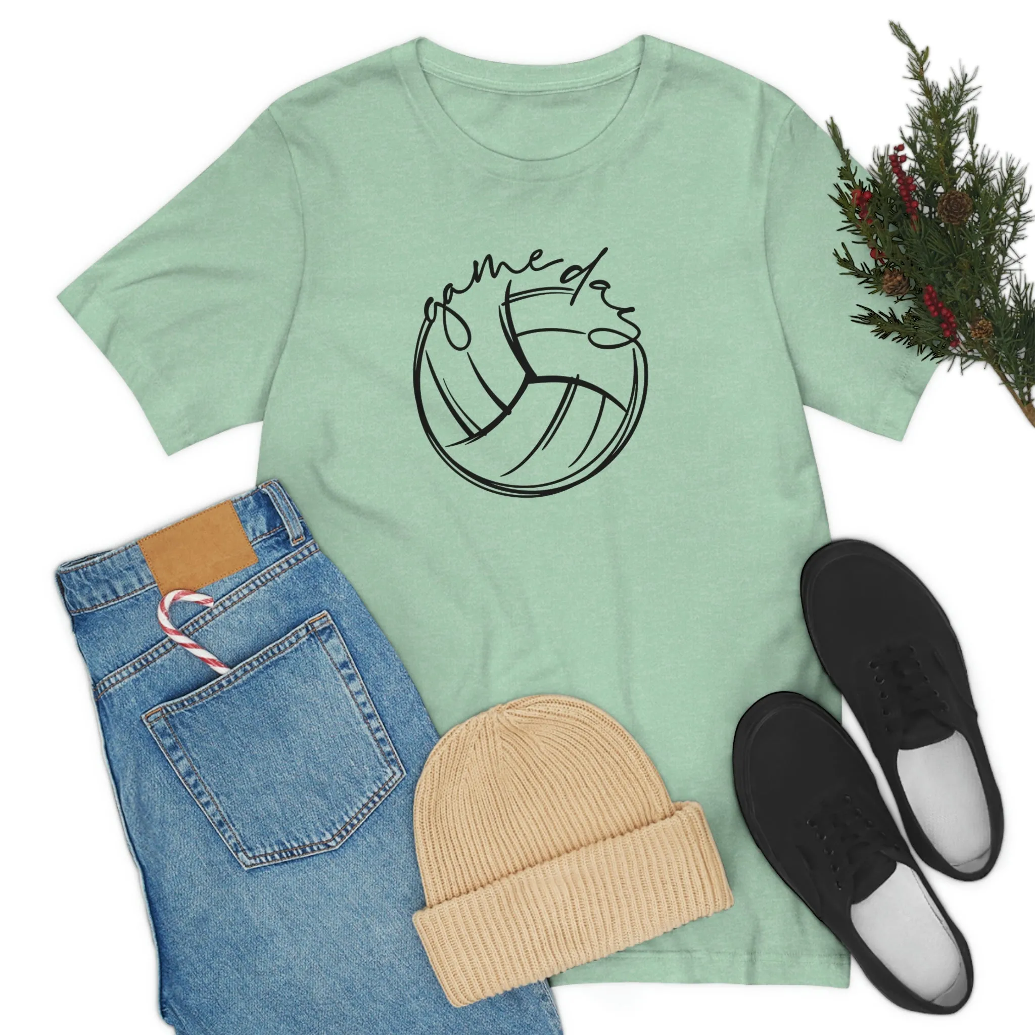 Volleyball Game Day Bella Canvas 3001 Unisex Jersey Short Sleeve Tee