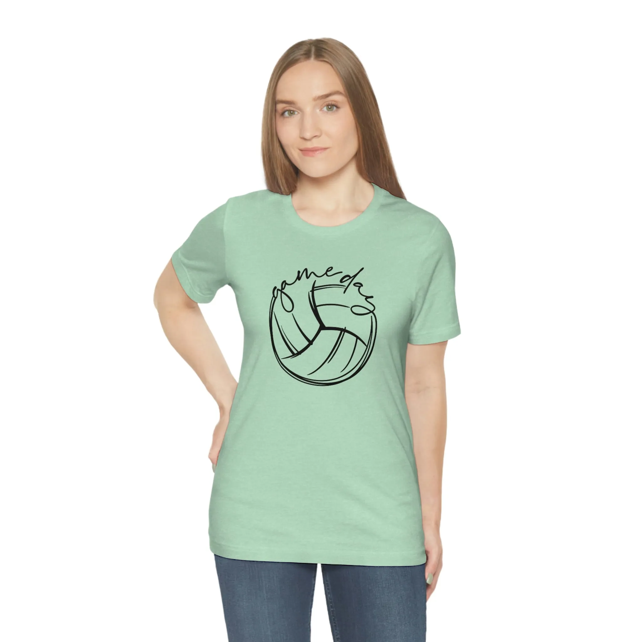 Volleyball Game Day Bella Canvas 3001 Unisex Jersey Short Sleeve Tee