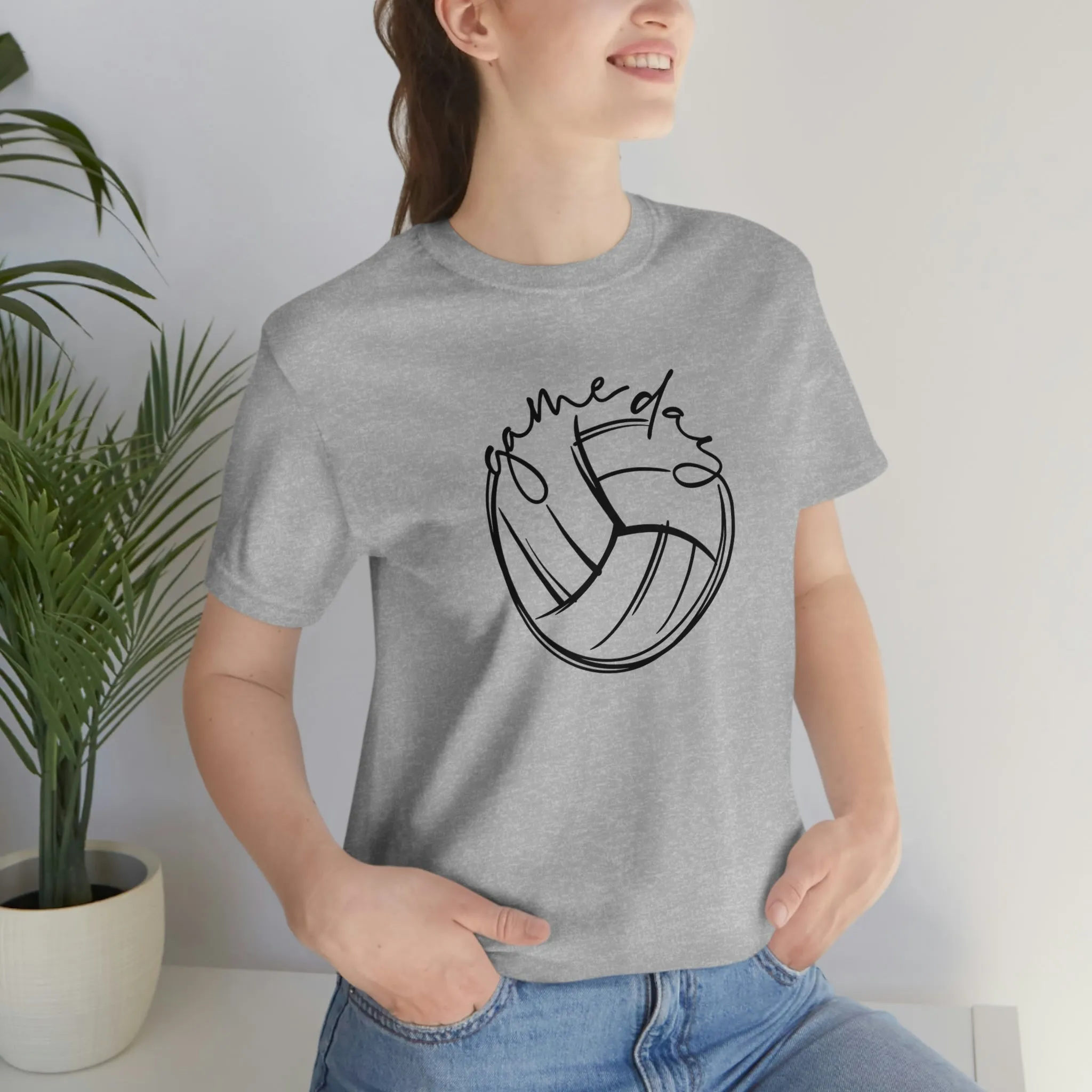 Volleyball Game Day Bella Canvas 3001 Unisex Jersey Short Sleeve Tee