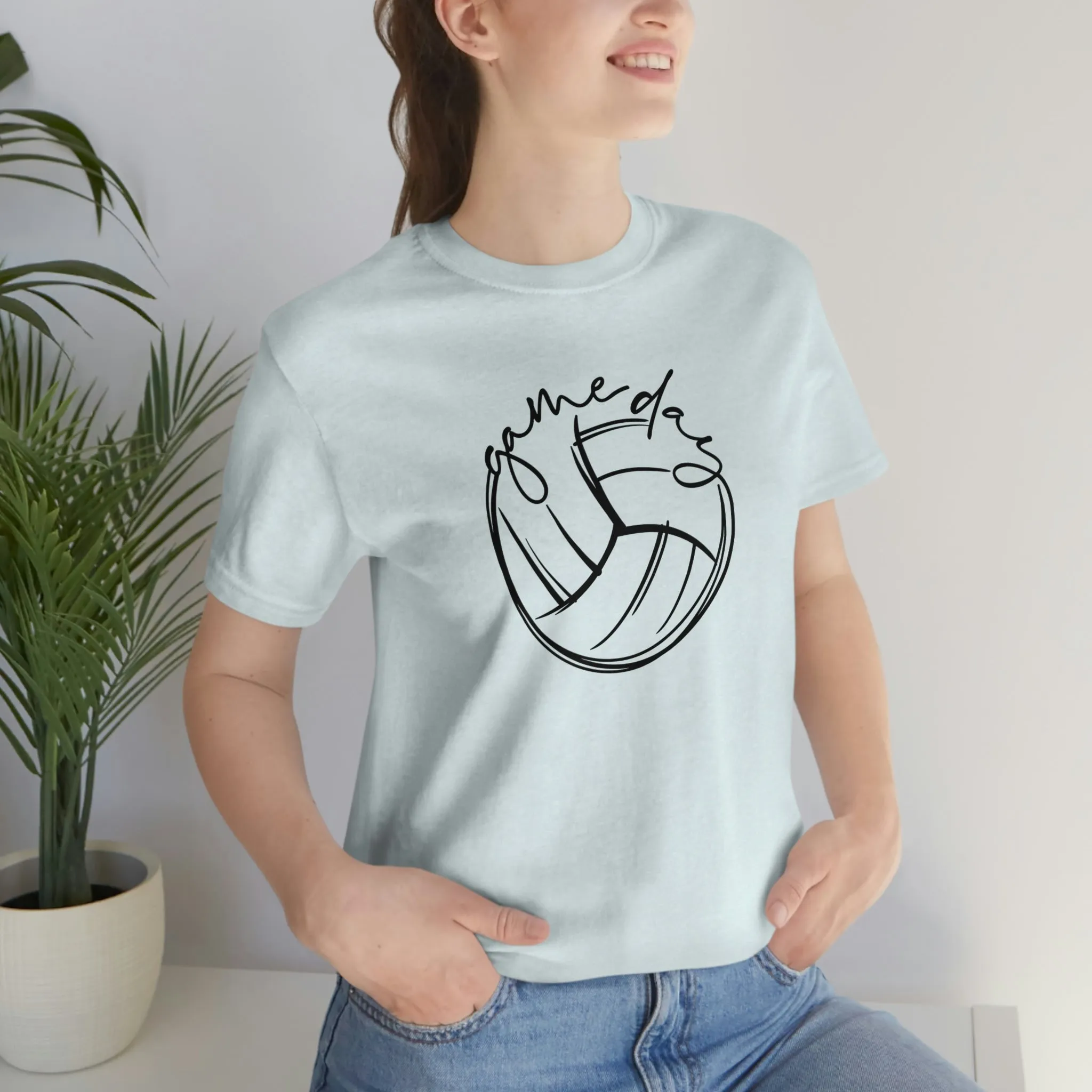 Volleyball Game Day Bella Canvas 3001 Unisex Jersey Short Sleeve Tee