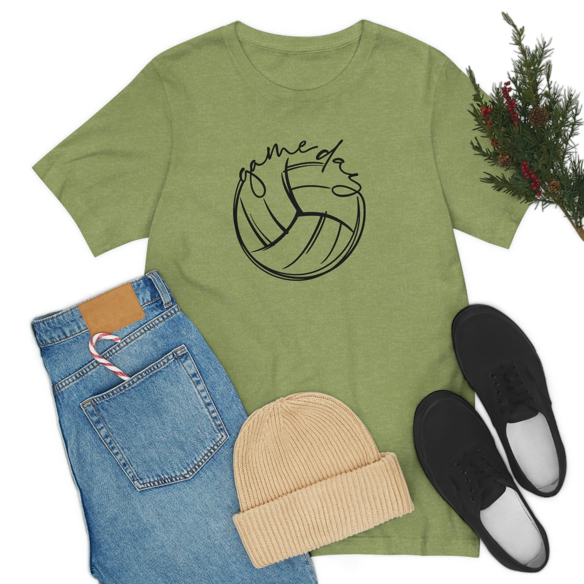 Volleyball Game Day Bella Canvas 3001 Unisex Jersey Short Sleeve Tee