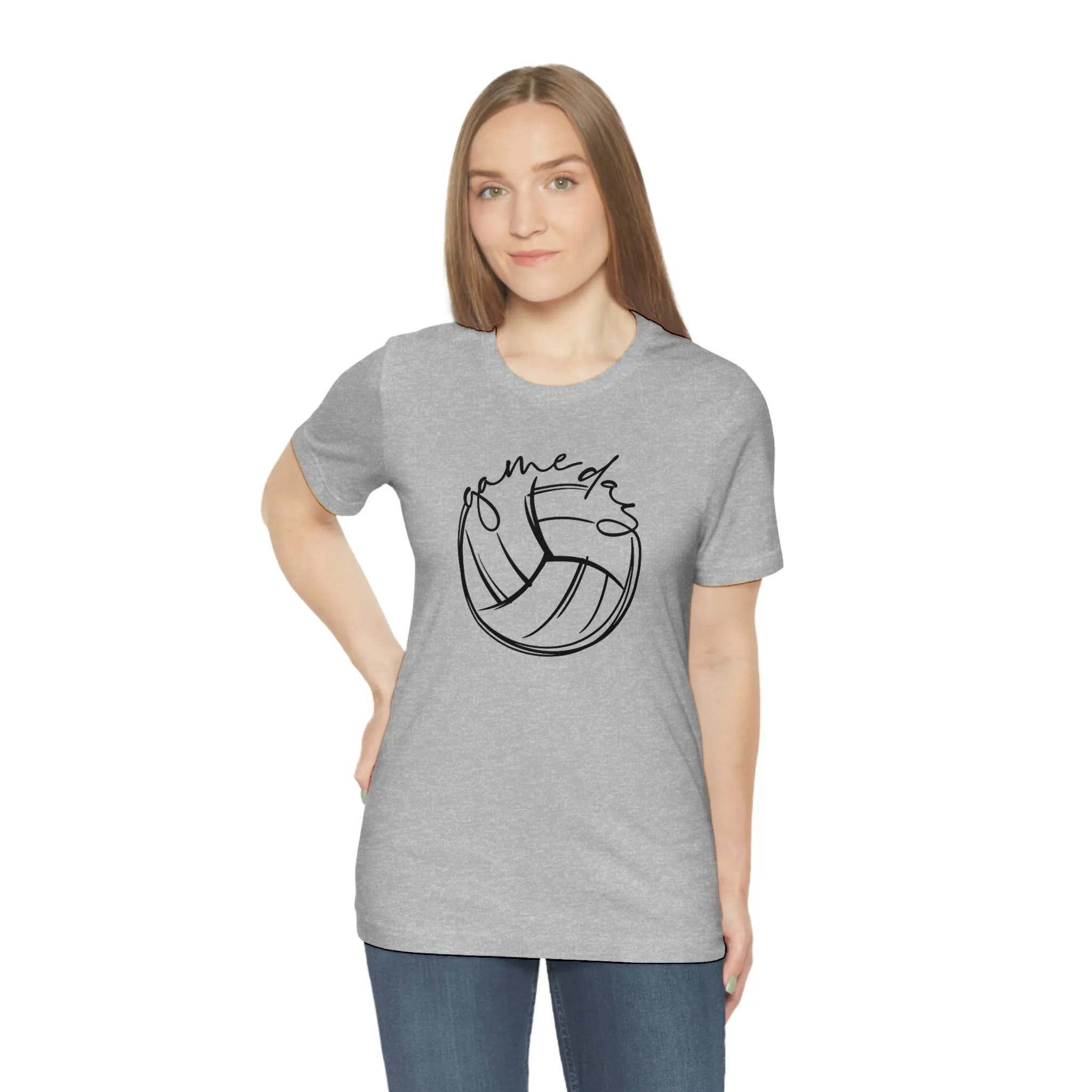 Volleyball Game Day Bella Canvas 3001 Unisex Jersey Short Sleeve Tee