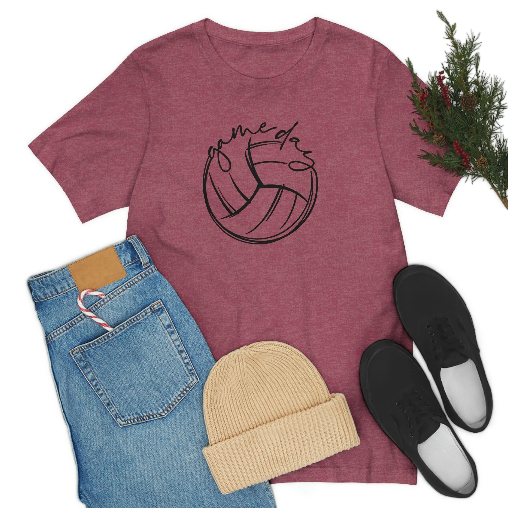 Volleyball Game Day Bella Canvas 3001 Unisex Jersey Short Sleeve Tee