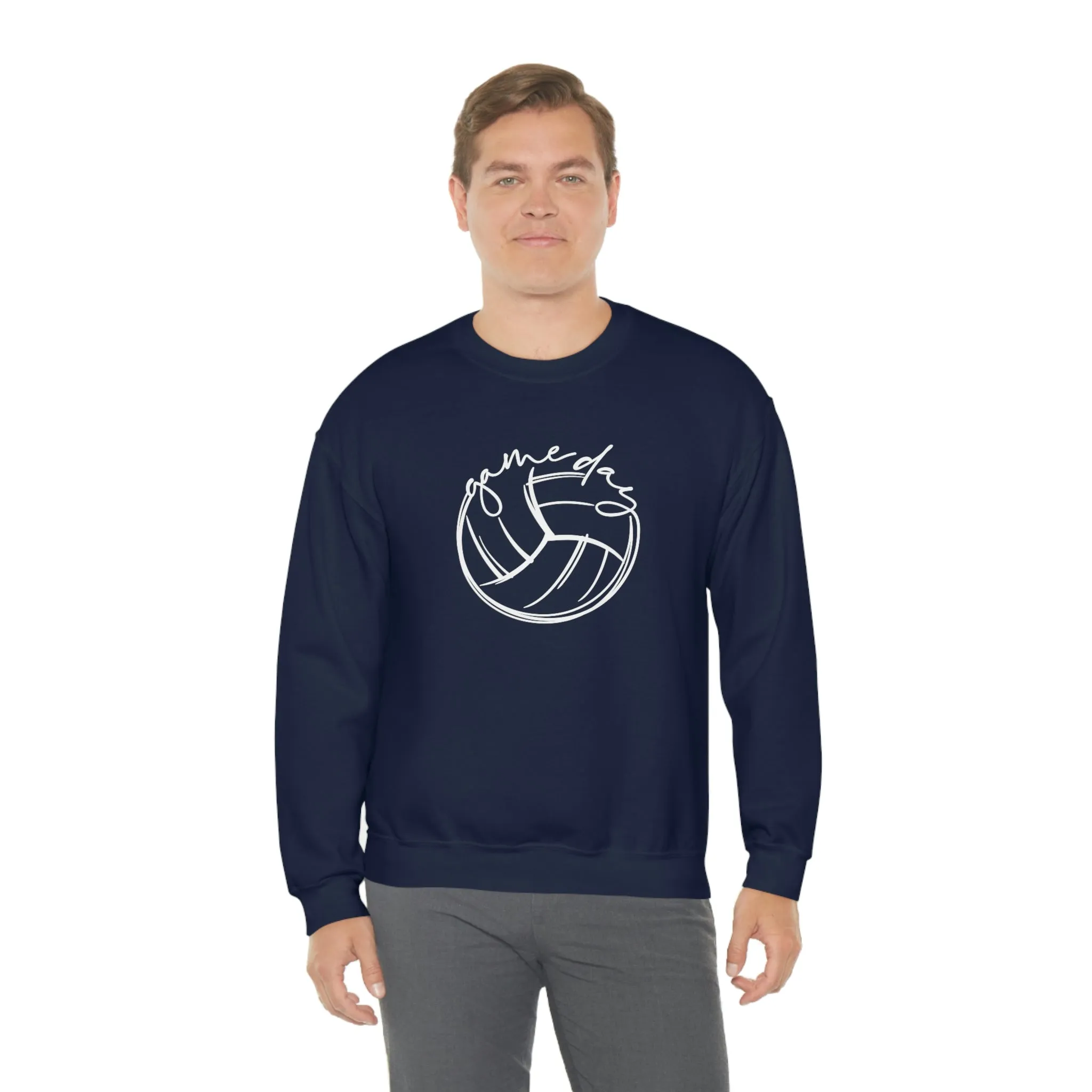 Volleyball Game Day Gildan 18000 Unisex Heavy Blend Crewneck Sweatshirt