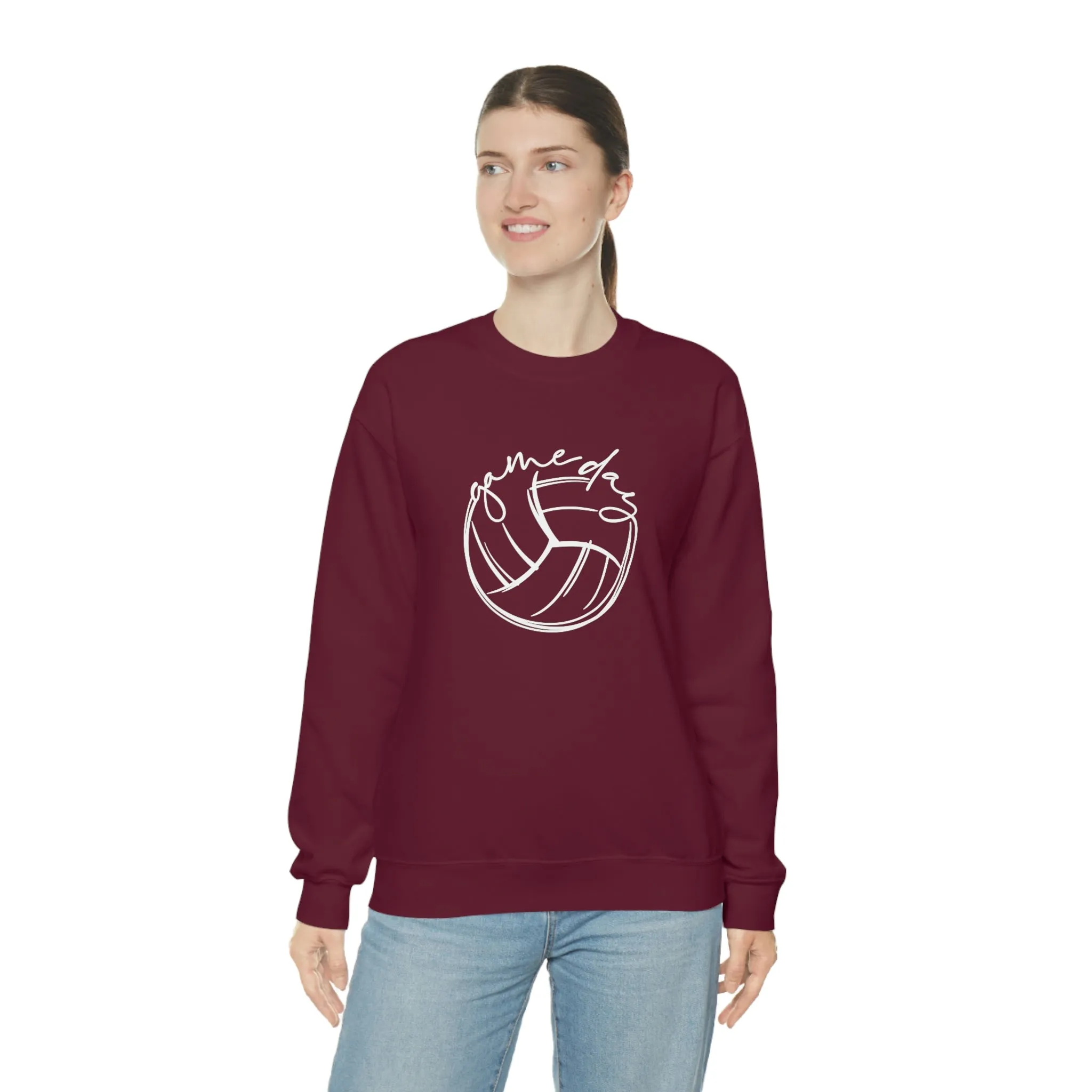 Volleyball Game Day Gildan 18000 Unisex Heavy Blend Crewneck Sweatshirt