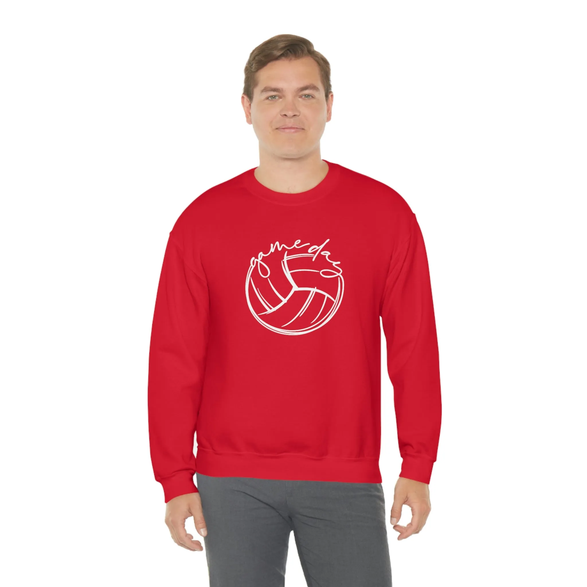 Volleyball Game Day Gildan 18000 Unisex Heavy Blend Crewneck Sweatshirt