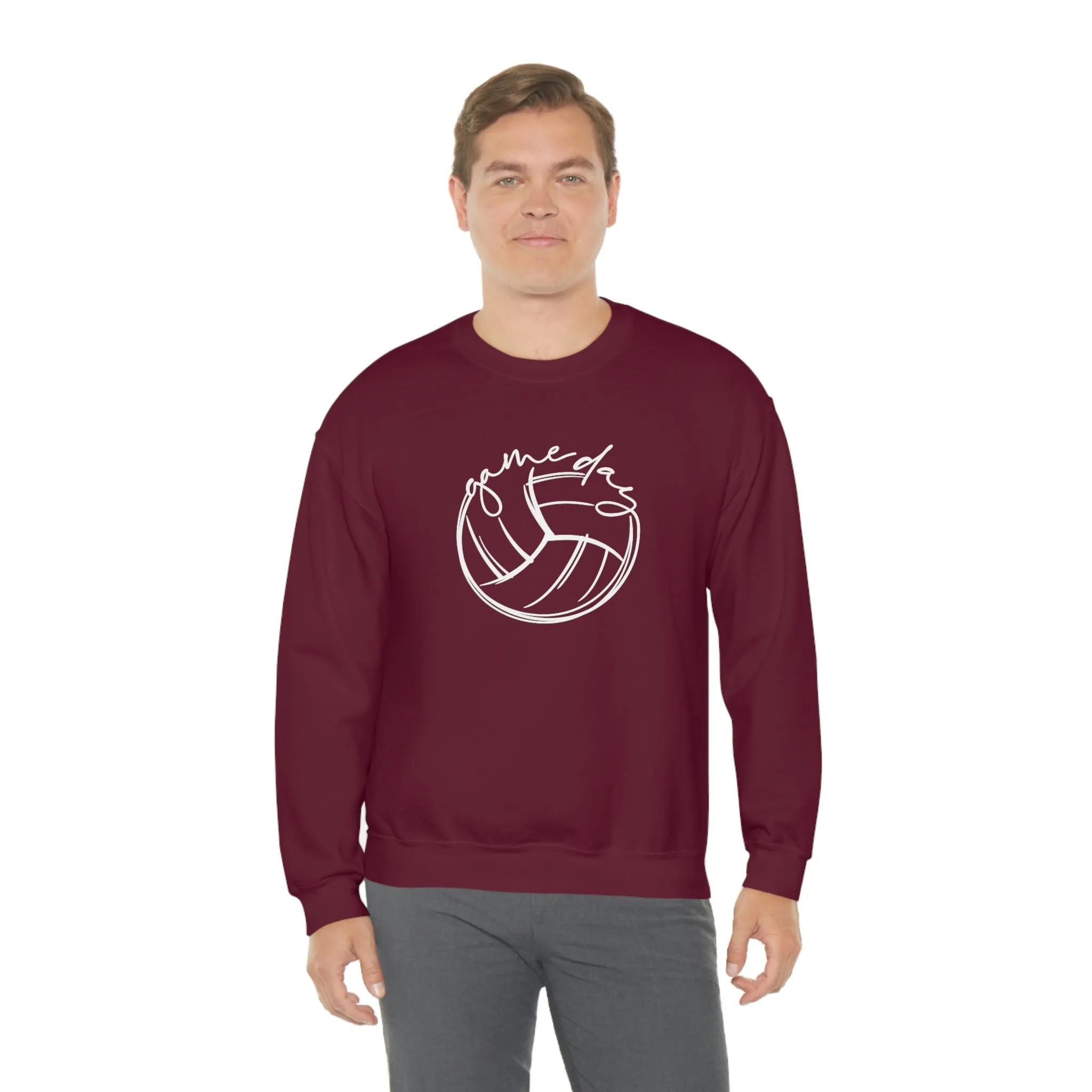 Volleyball Game Day Gildan 18000 Unisex Heavy Blend Crewneck Sweatshirt