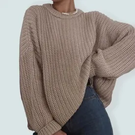 Women’s Crew Neck Drop Sleeve Knit Sweatshirt