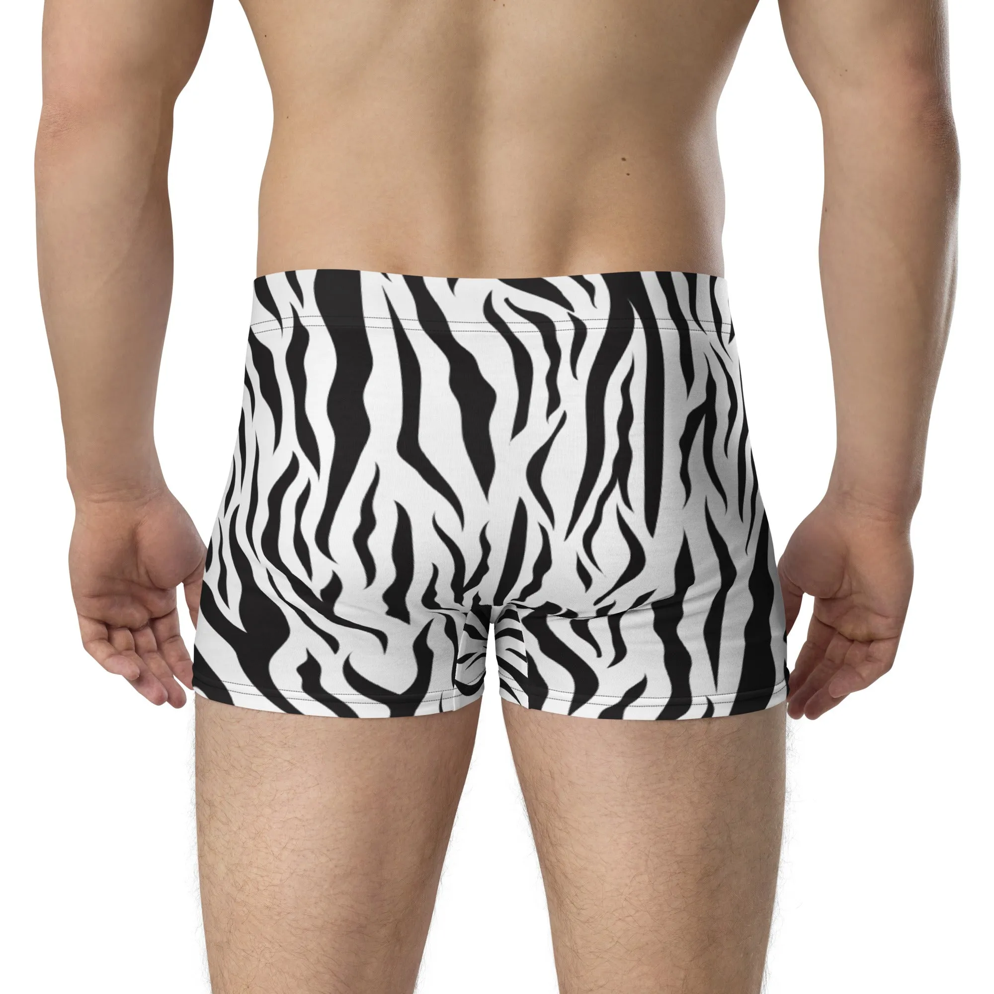 Zebra print boxer briefs for men